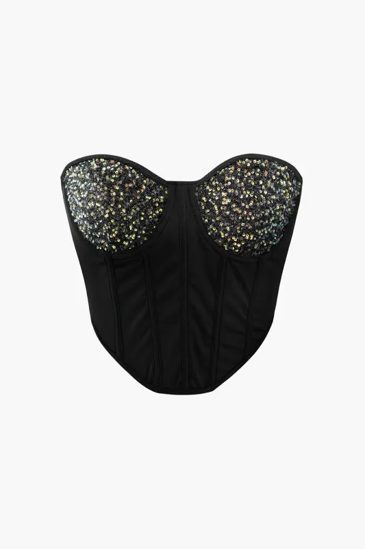 Sequin Backless Tube Top sold by Micas