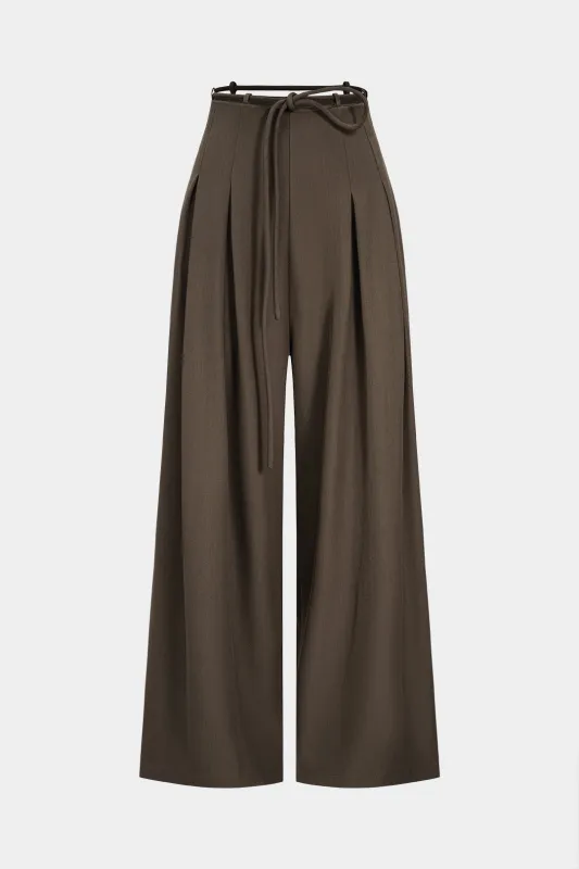 Drawstring High Waist Wide Leg Pants sold by Micas