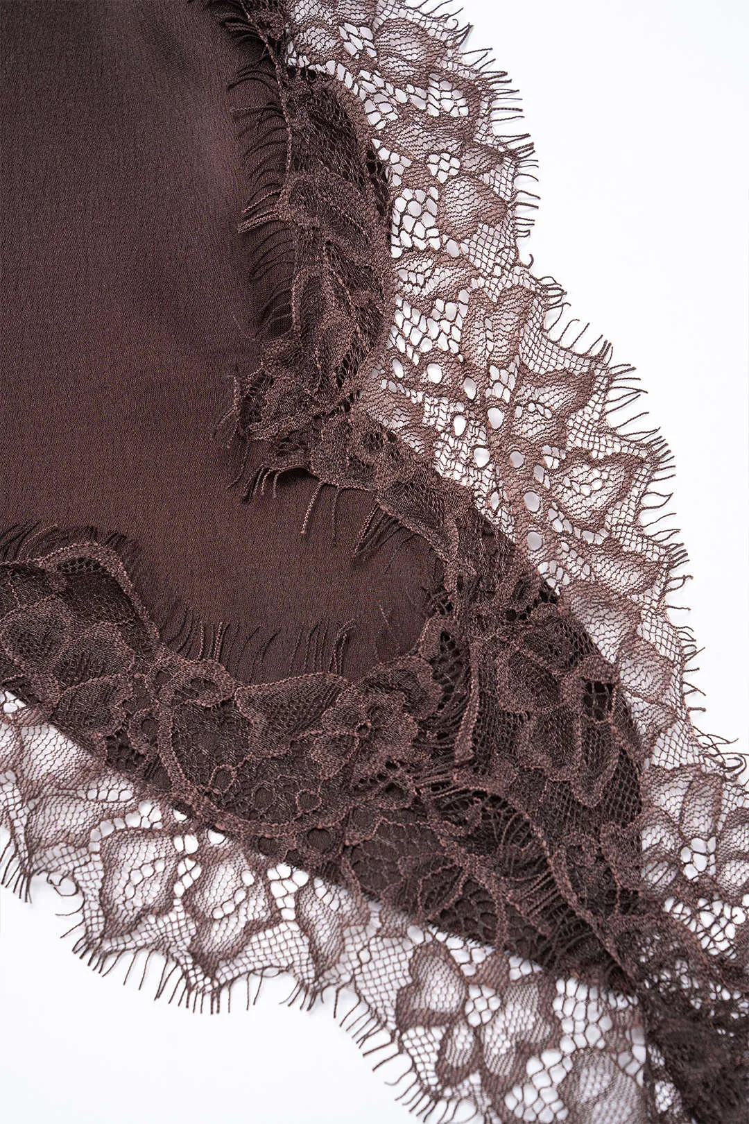 Satin Lace Trim Asymmetrical A-Line Skirt sold by Micas product image thumbnail 4