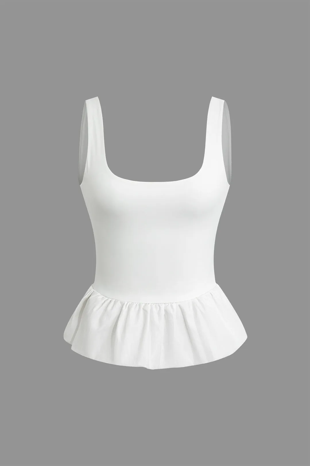 Solid Ruffle Hem Cami Top sold by Micas