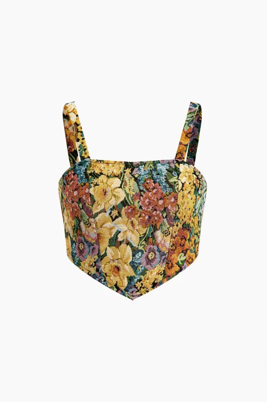 Floral Print Shirred Cami Top sold by Micas