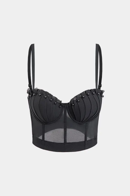 Mesh Ruched Cami Top sold by Micas