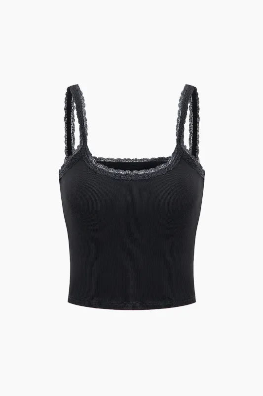 Lace Trim Cami Top sold by Micas