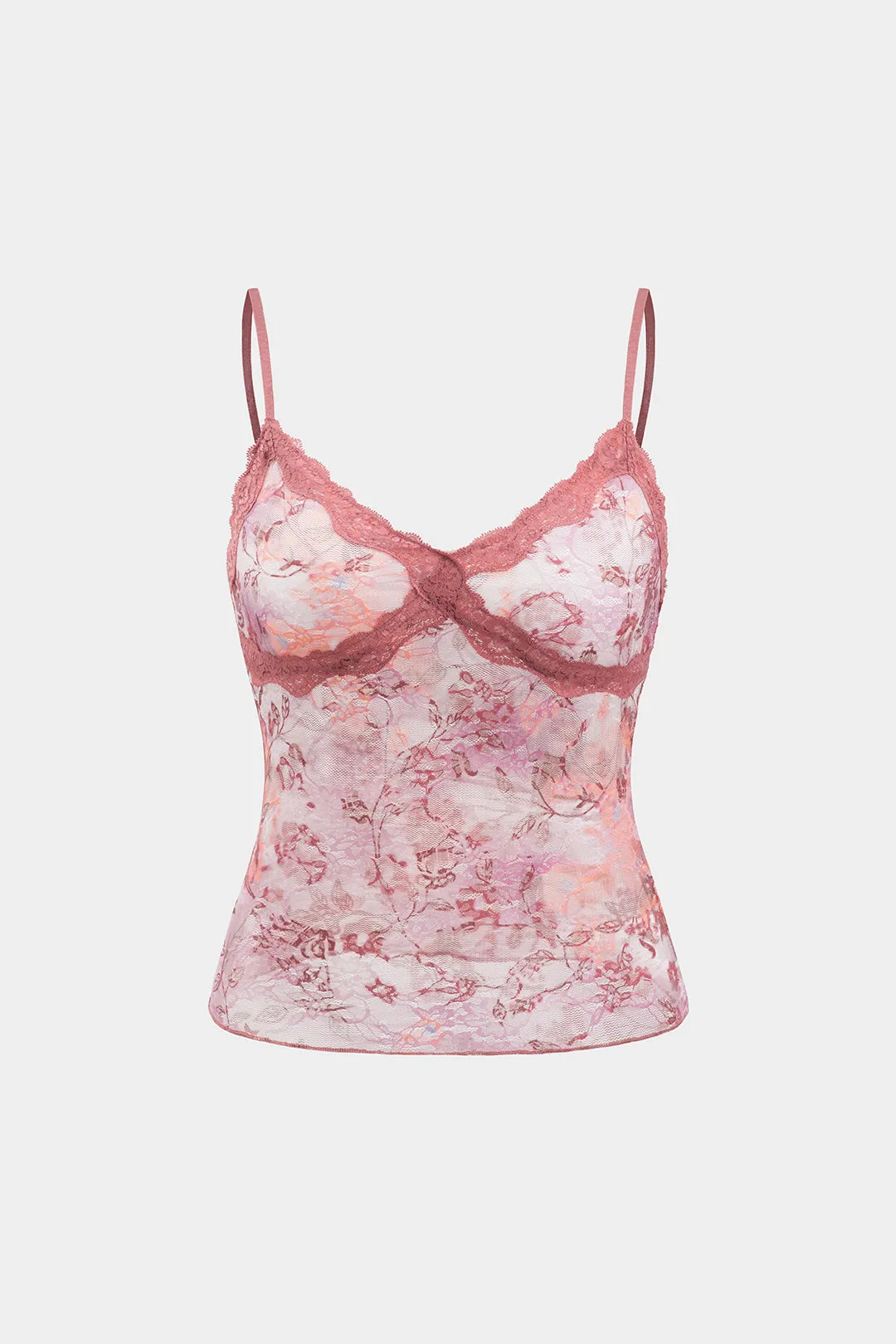 Lace Trim Ditsy Floral Print Cami Top sold by Micas