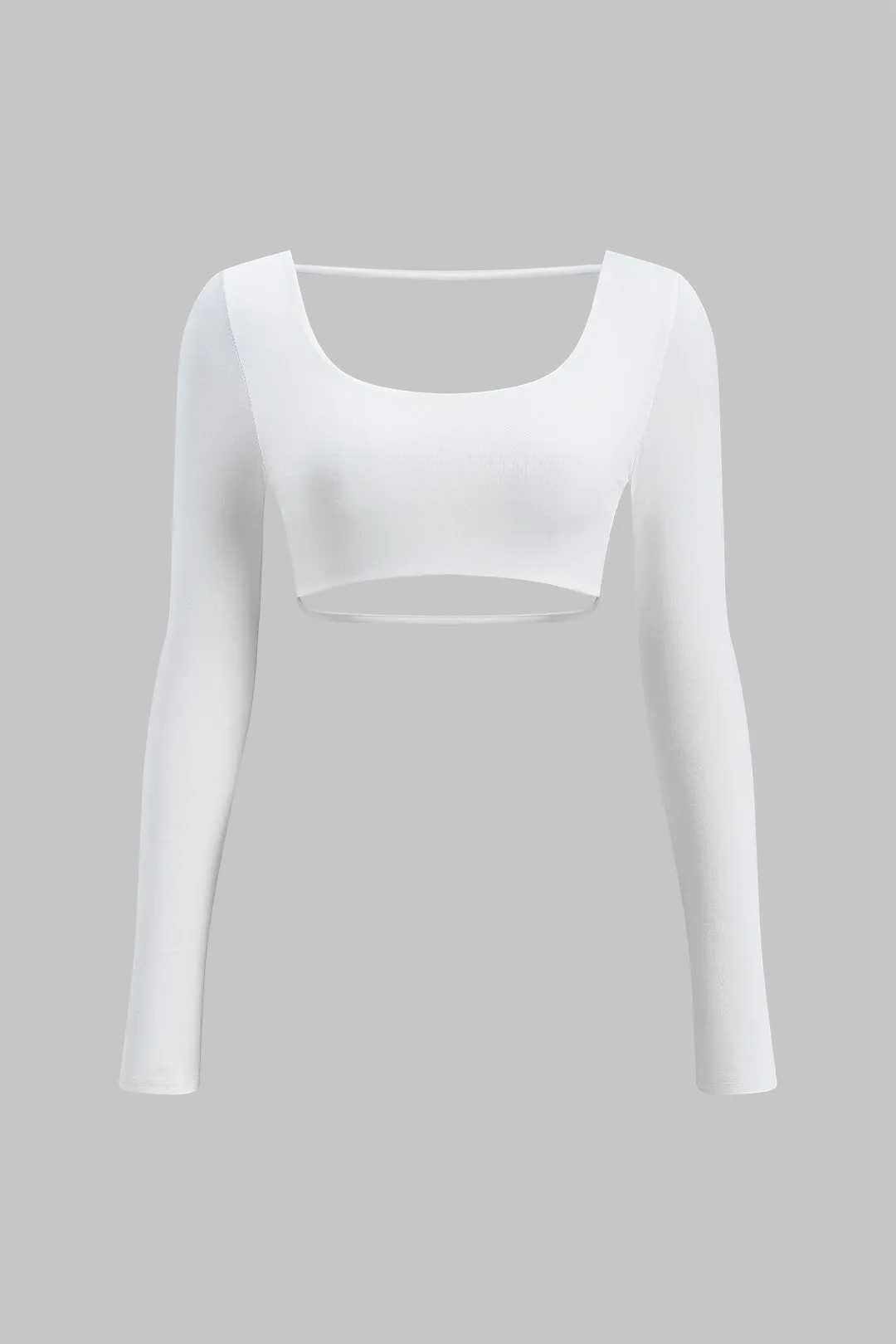 Cut Out Backless Long-Sleeve Top sold by Micas