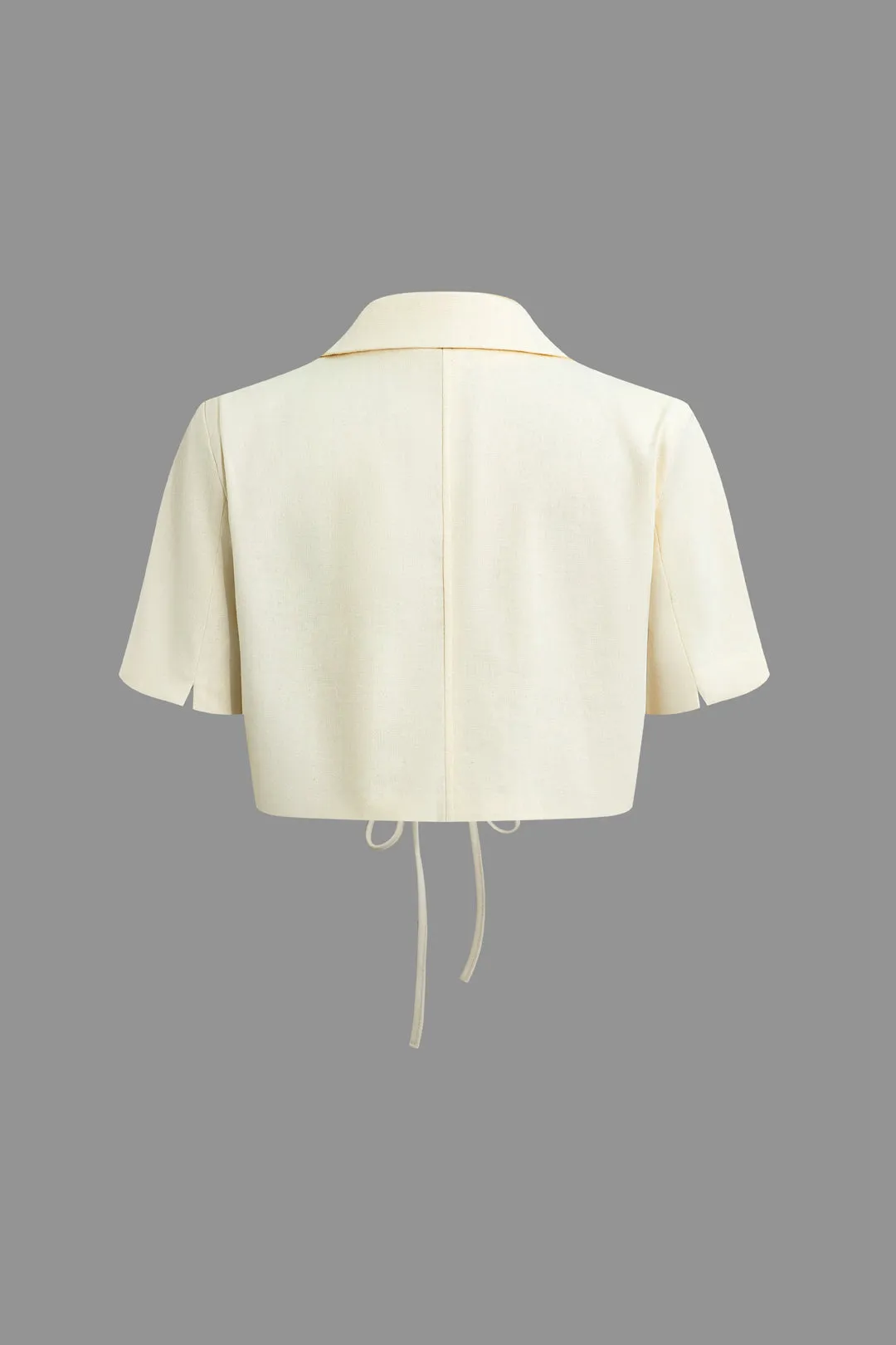 V-Neck Tie Up Short-Sleeve Shirt sold by Micas product image thumbnail 2