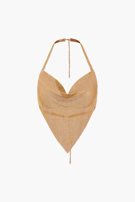 Halter Neck Rhinestone Decor Cami Top sold by Micas