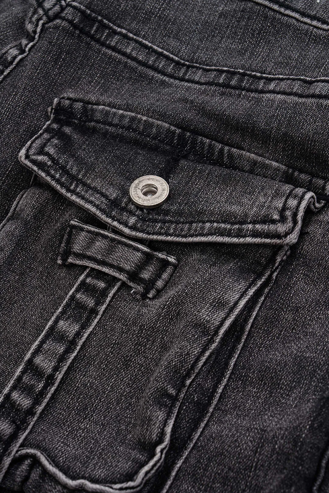 Denim Pocket High Waist Wide Leg Shorts sold by Micas product image thumbnail 5