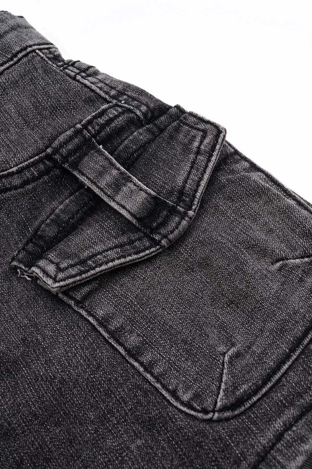 Denim Pocket High Waist Wide Leg Shorts sold by Micas product image thumbnail 3