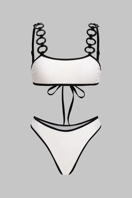 Contrast Tie Back Bikini Set sold by Micas