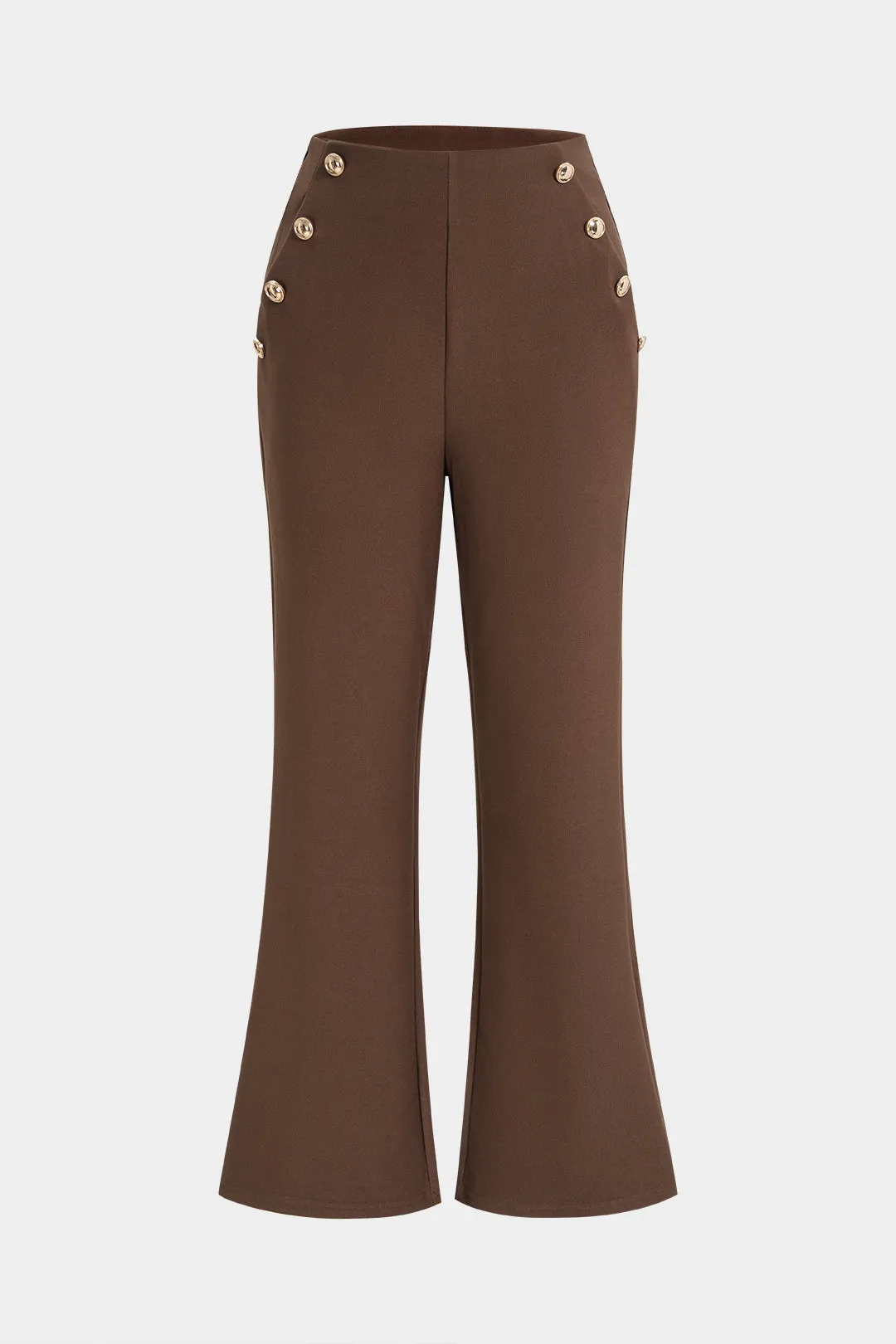 High Waist Button Flared Pants sold by Micas