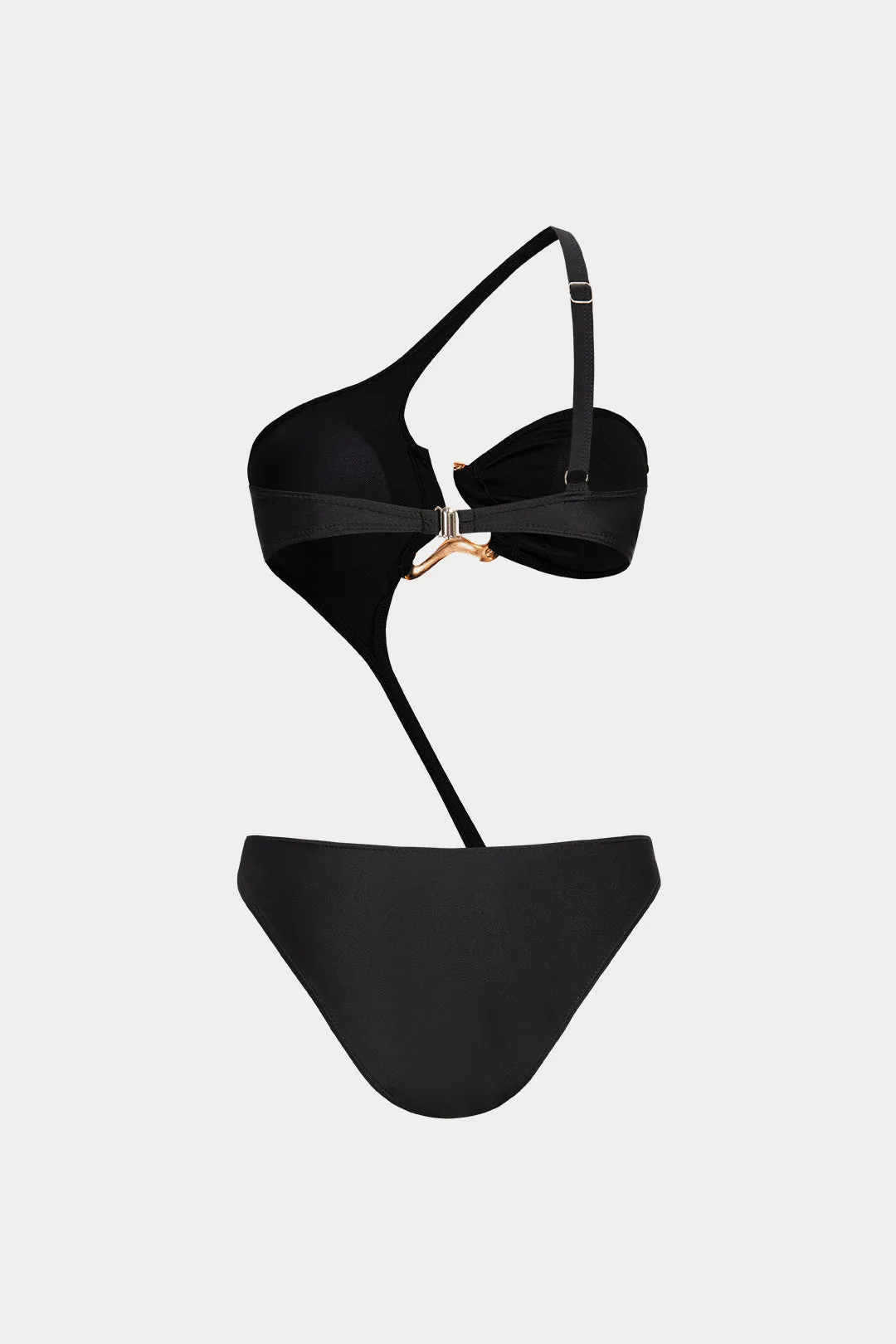 Metallic Decor Asymmetrical One Shoulder Cut Out Swimsuit sold by Micas product image thumbnail 2