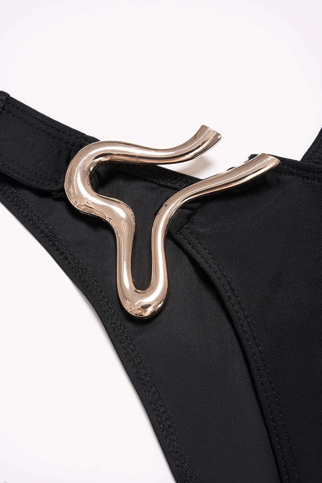 Metallic Decor Asymmetrical One Shoulder Cut Out Swimsuit sold by Micas product image thumbnail 3