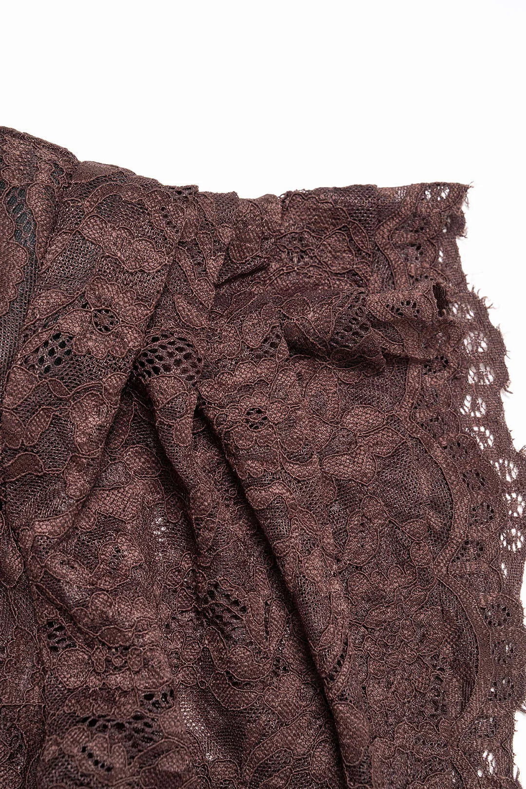 Sheer Lace Mock Neck Ruched Short Sleeve Mini Dress sold by Micas product image thumbnail 4