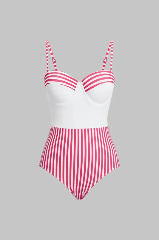 Contrast Striped Bikini Top made by Micas