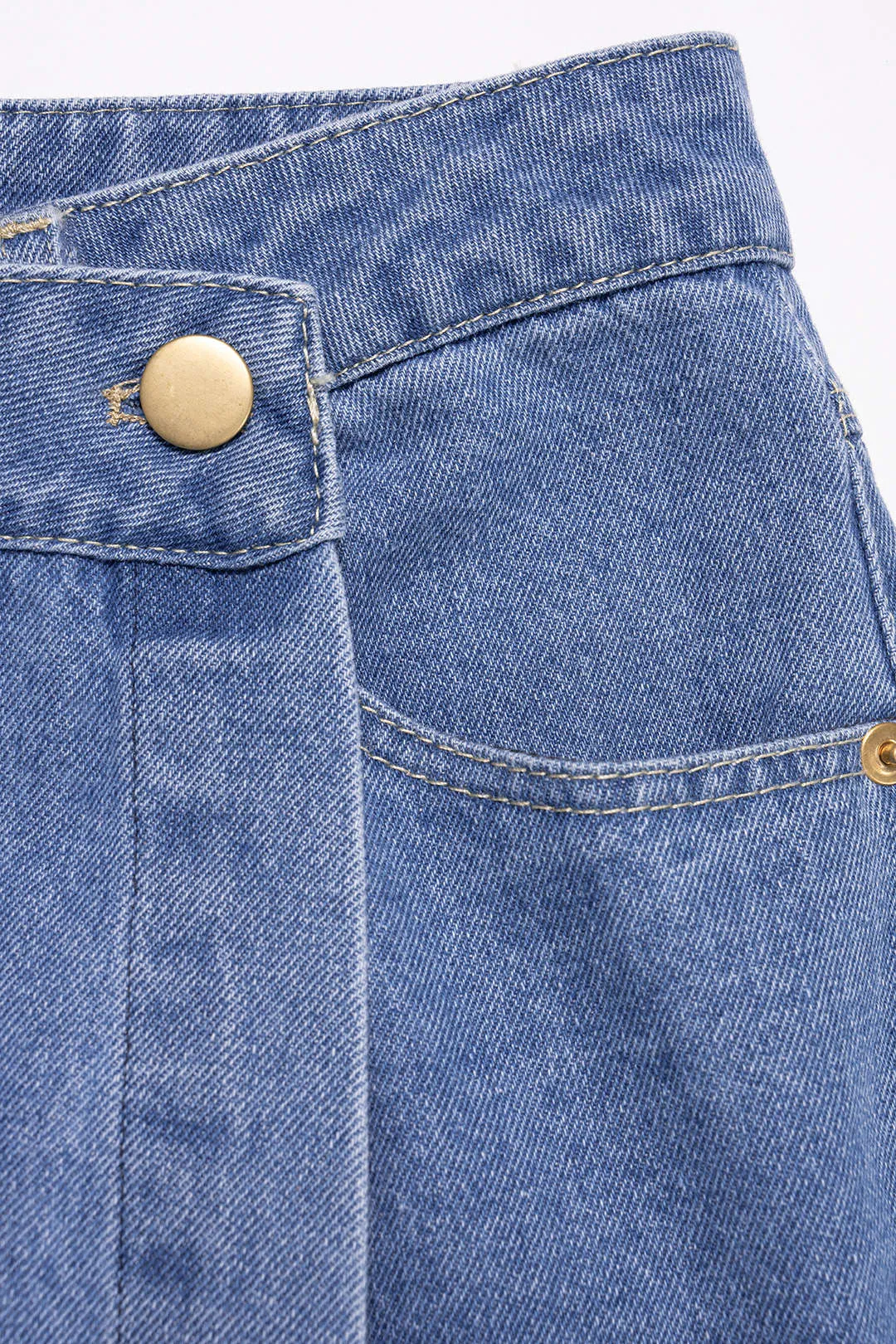 Denim Asymmetrical Pocket Shorts sold by Micas product image thumbnail 3