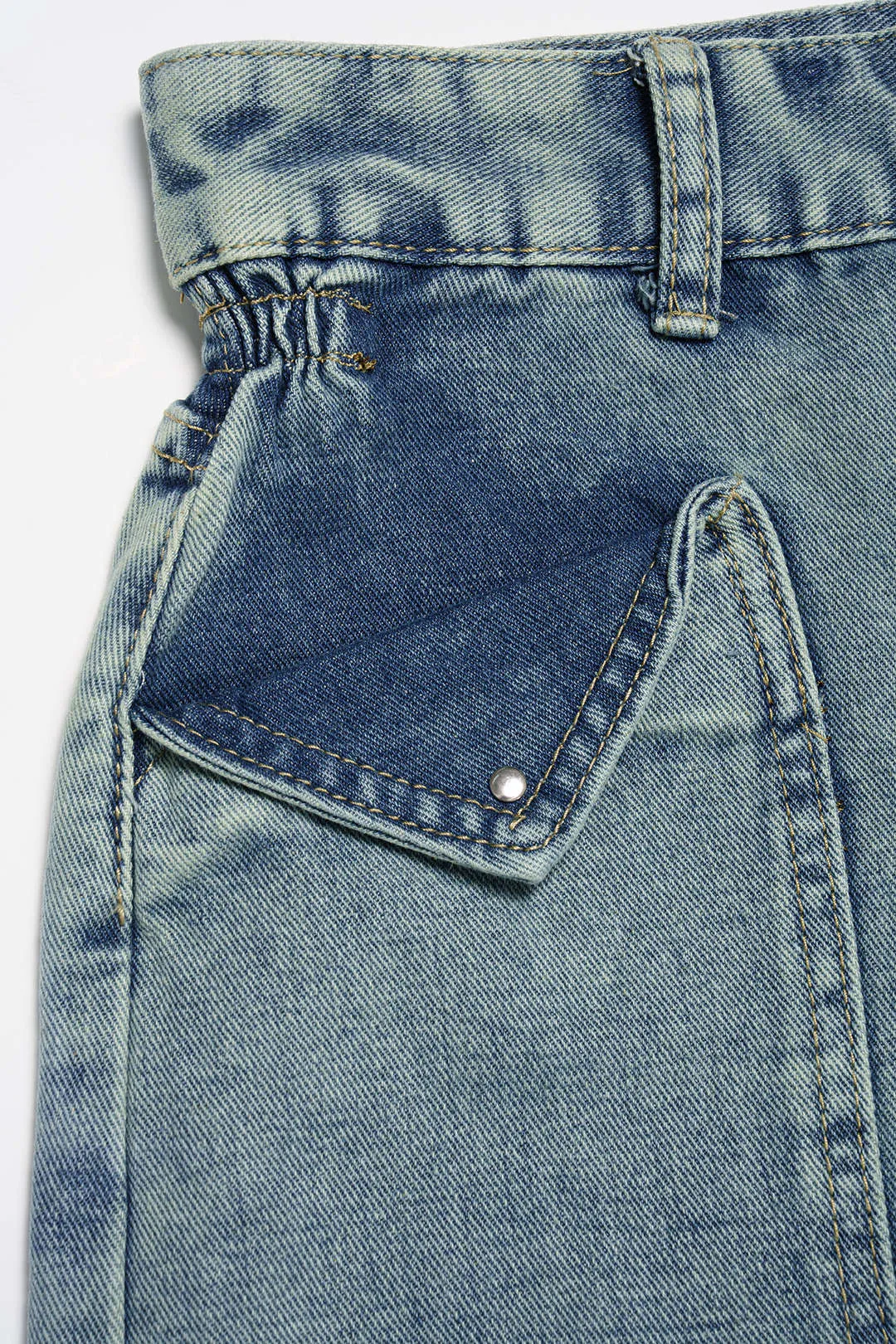 Denim Pocket High Waist Shorts sold by Micas product image thumbnail 3