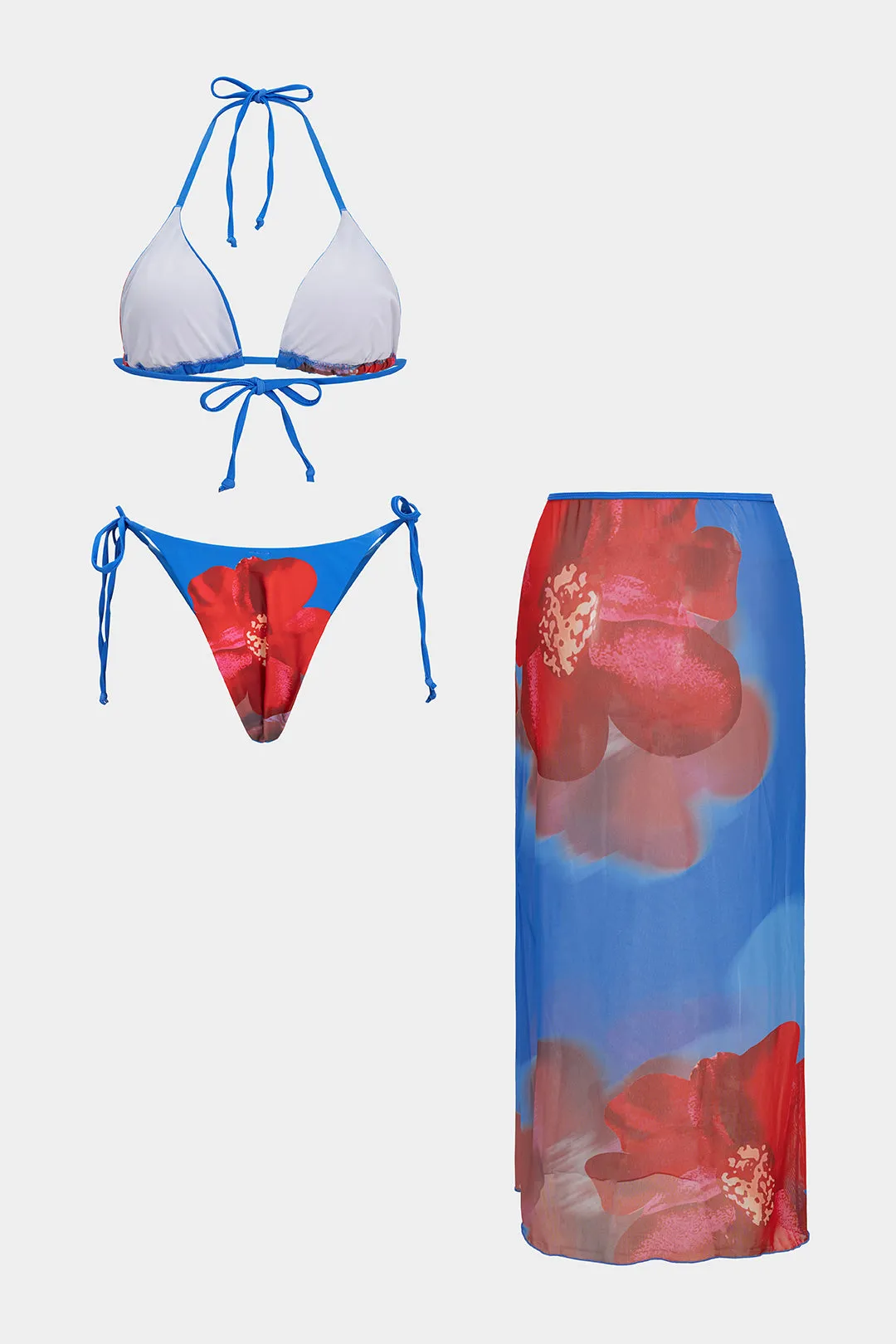 Floral Print Tie-Up Backless Bikini Set sold by Micas product image thumbnail 2