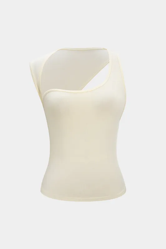 Solid Asymmetrical Tank Top sold by Micas