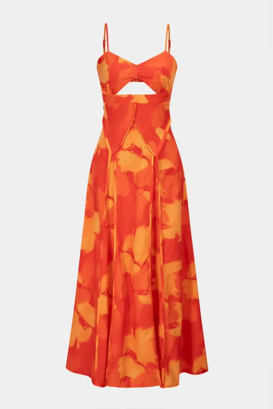 Floral Print V-Neck Cut Out Backless Sleeveless Maxi Dress sold by Micas