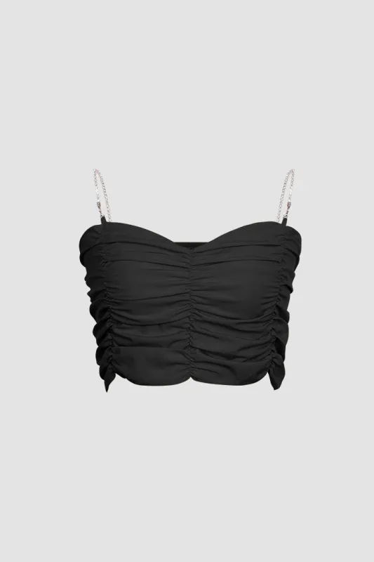 Chain Ruched Detail Cami Top sold by Micas