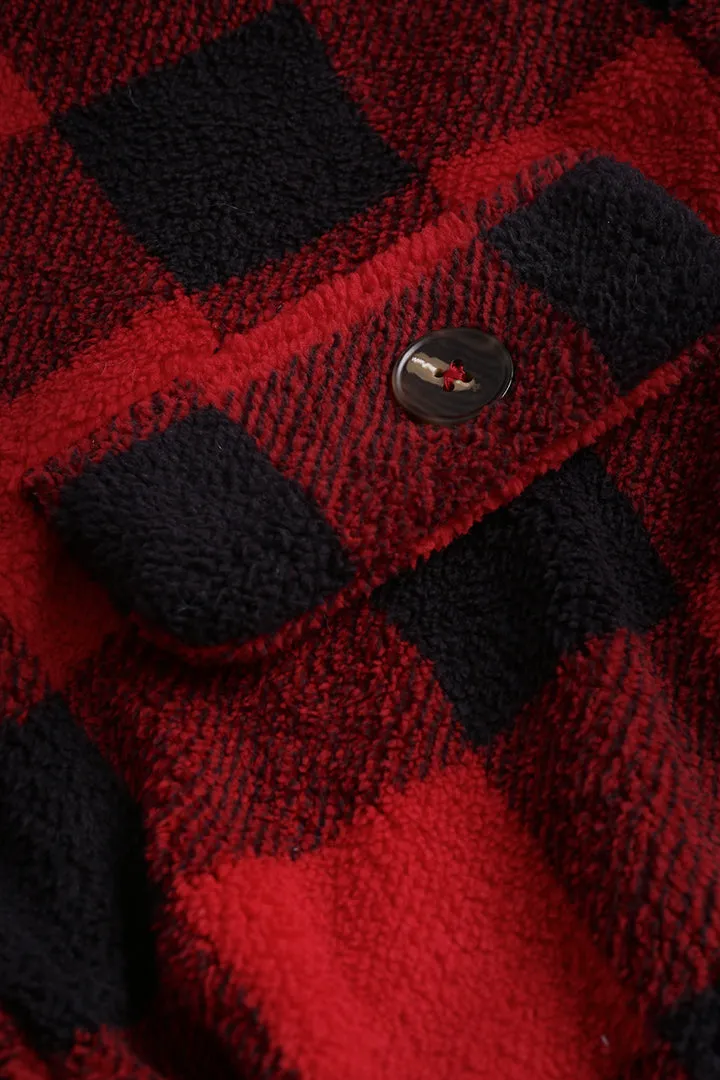 Plaid Flannel Buttoned Shirt Jacket sold by Micas product image thumbnail 4