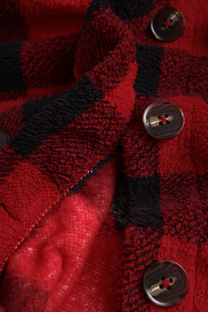 Plaid Flannel Buttoned Shirt Jacket sold by Micas product image thumbnail 2