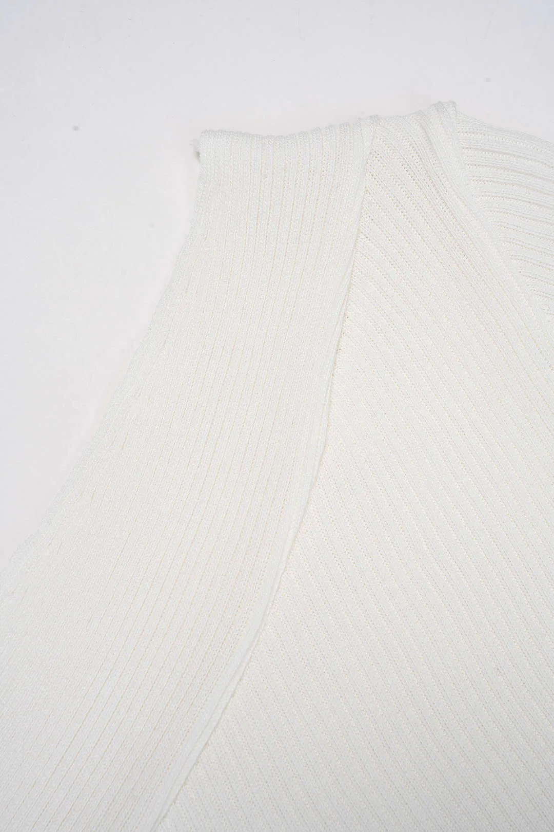 Knit Solid One Shoulder Short-Sleeve Top sold by Micas product image thumbnail 3