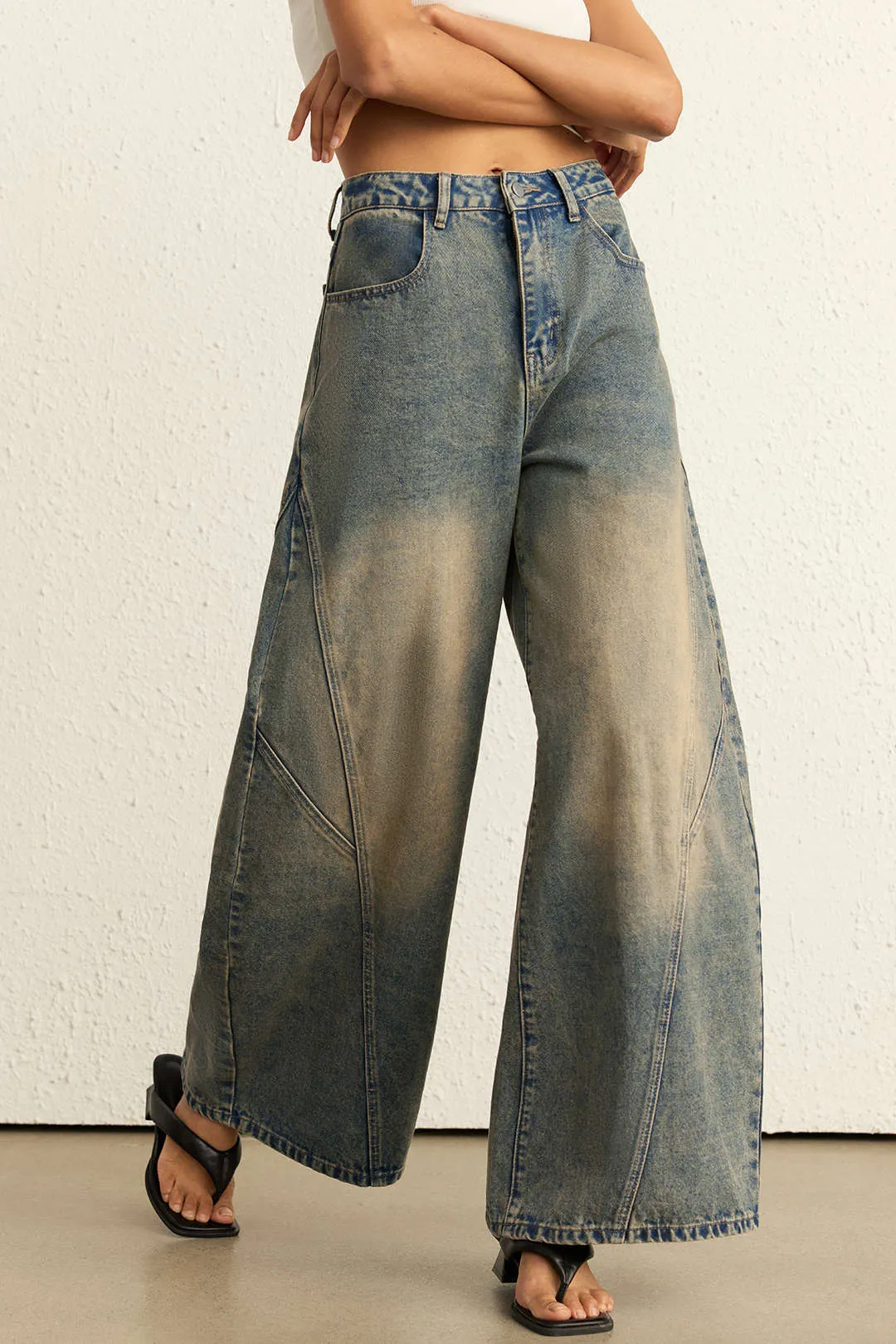 Denim High Waist Wide Leg Jeans sold by Micas product image thumbnail 4