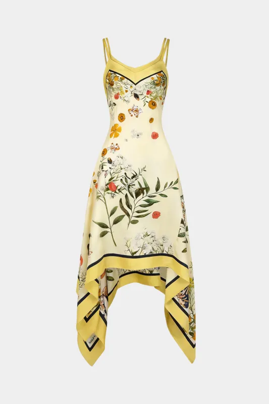 Floral Print Satin V-Neck Sleeveless Midi Dress sold by Micas