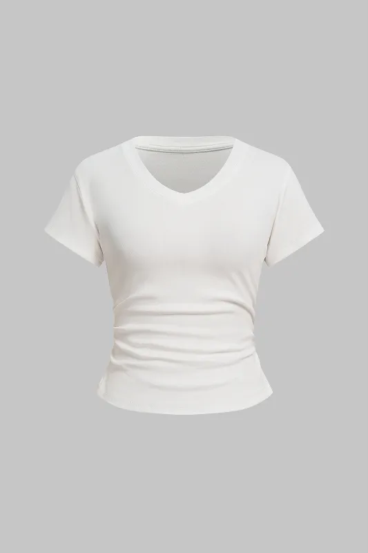 V-Neck Short Sleeve T-Shirt sold by Micas
