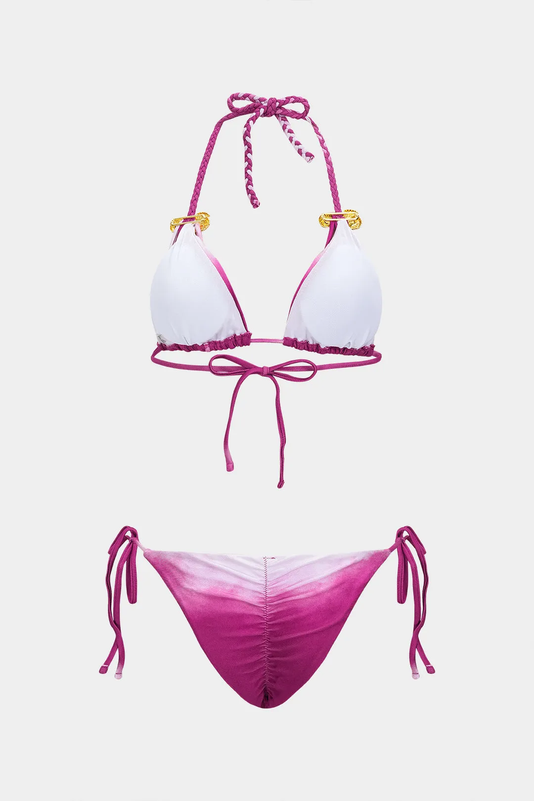 Ombre Print Halter Tie-Up Metallic Bikini Set sold by Micas product image thumbnail 2