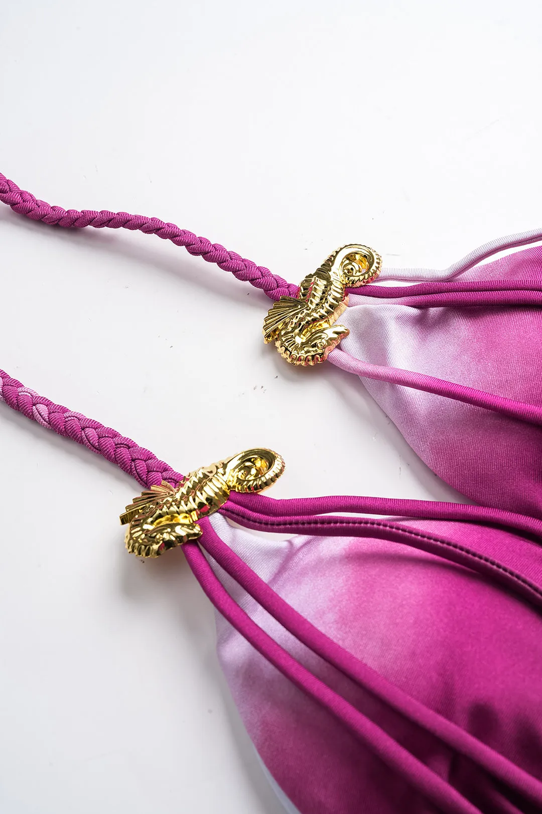 Ombre Print Halter Tie-Up Metallic Bikini Set sold by Micas product image thumbnail 3