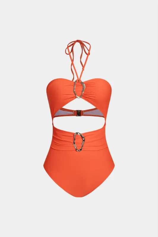 Halter Tie-Up Cut Out  Bikini Swimsuit sold by Micas