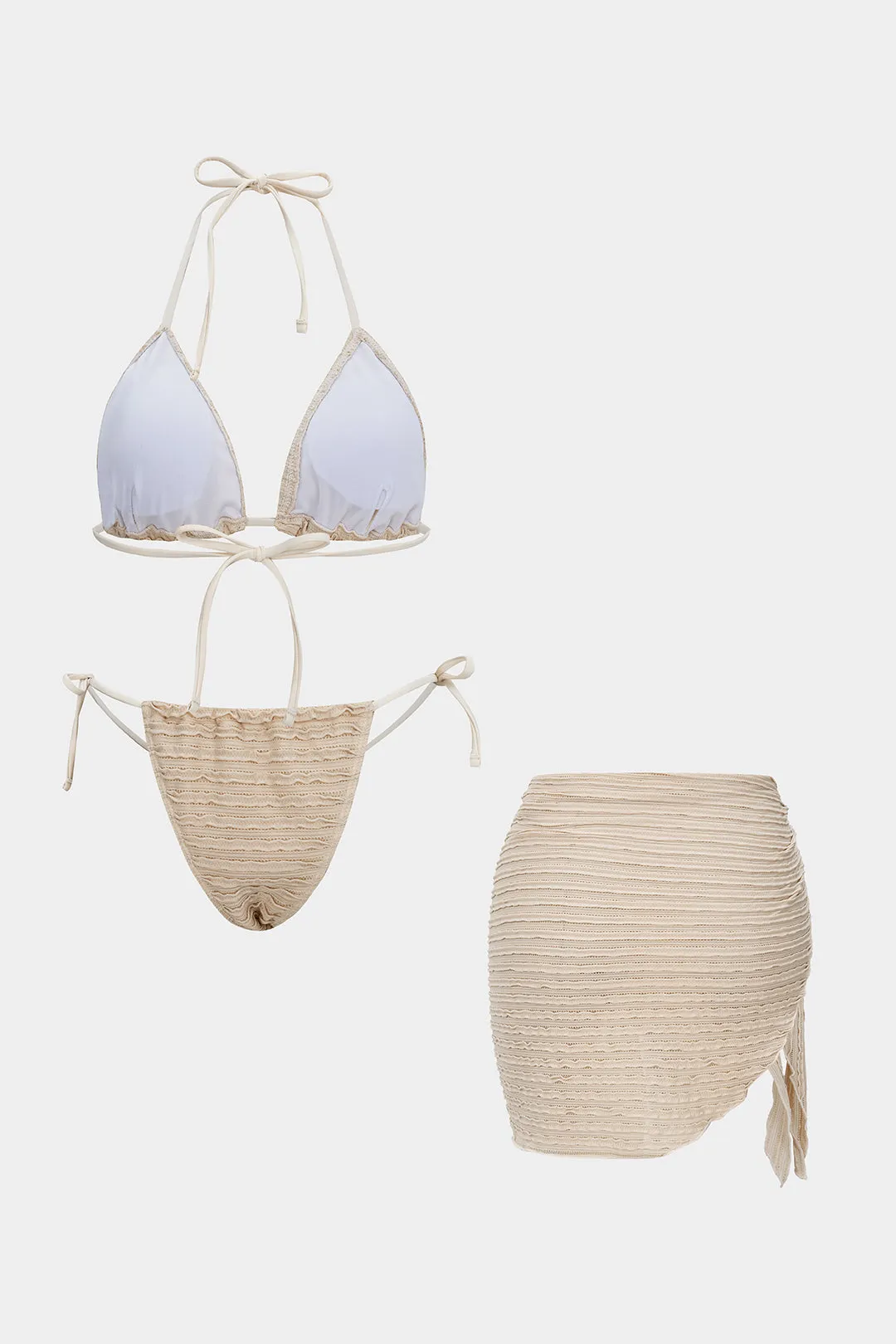 Textured Halter Tie-Up Bikini Set sold by Micas product image thumbnail 2