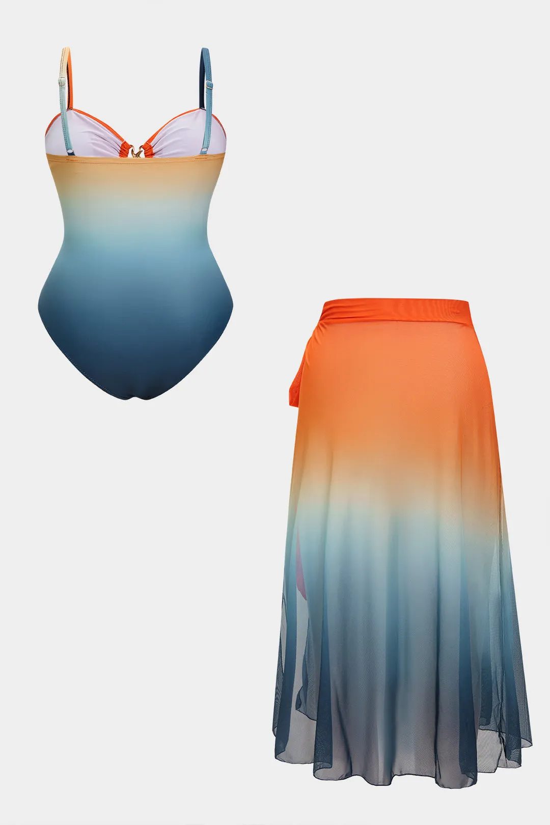 Plus Size Ombre Print Metallic Cut Out Tie-Up Bikini Set sold by Micas product image thumbnail 2