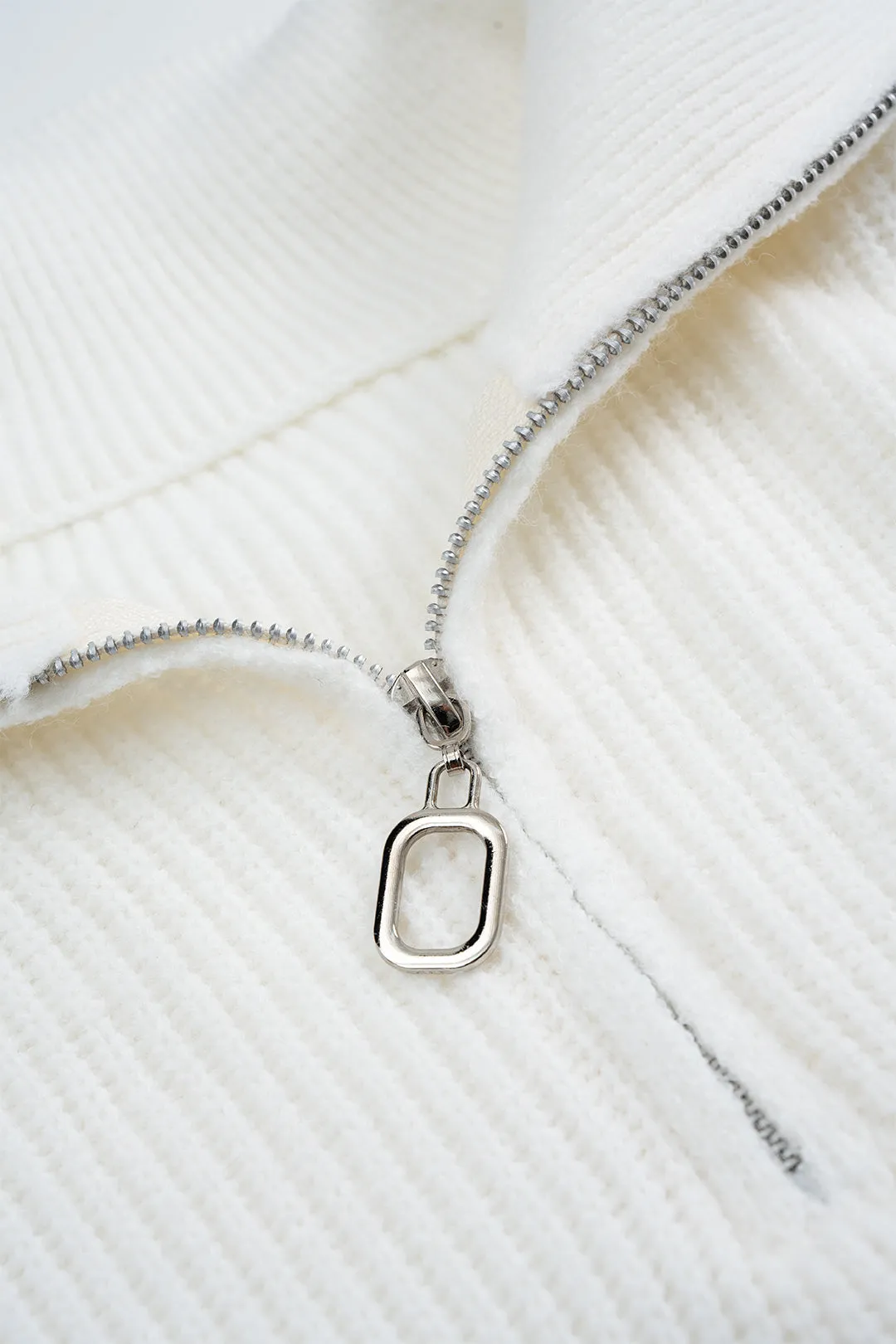 Knit Lapel Zipper Long Sleeve Top sold by Micas product image thumbnail 3