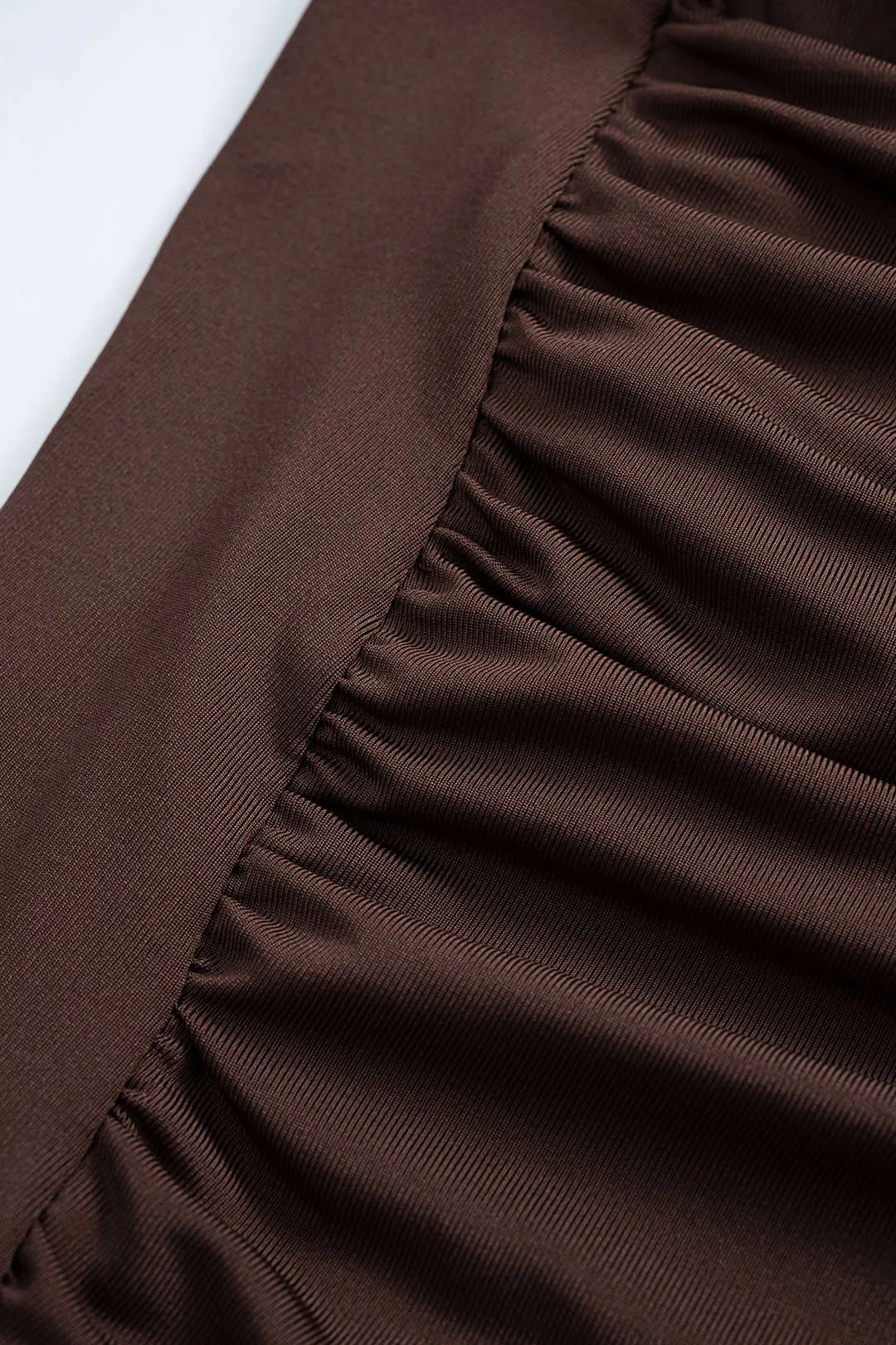 Mock Neck Ruched Zipper Long Sleeve Mini Dress sold by Micas product image thumbnail 3