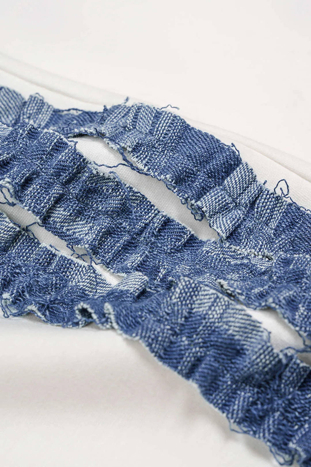 Patchwork Denim High Waist Wide Leg Pants sold by Micas product image thumbnail 3