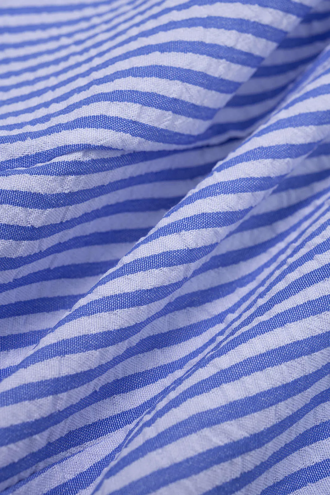 Stripes Print V-Neck Tie-Up Long-Sleeve Shirt sold by Micas product image thumbnail 4