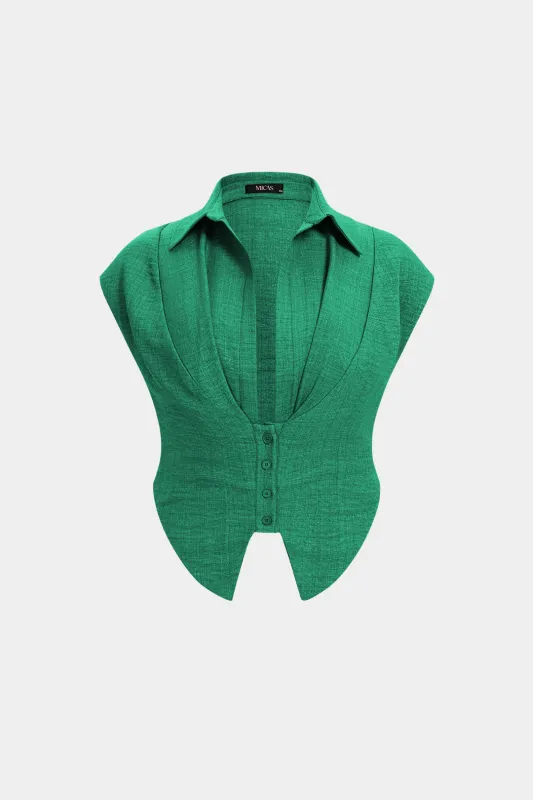 Plus Size Button Tie Back Tank Top sold by Micas