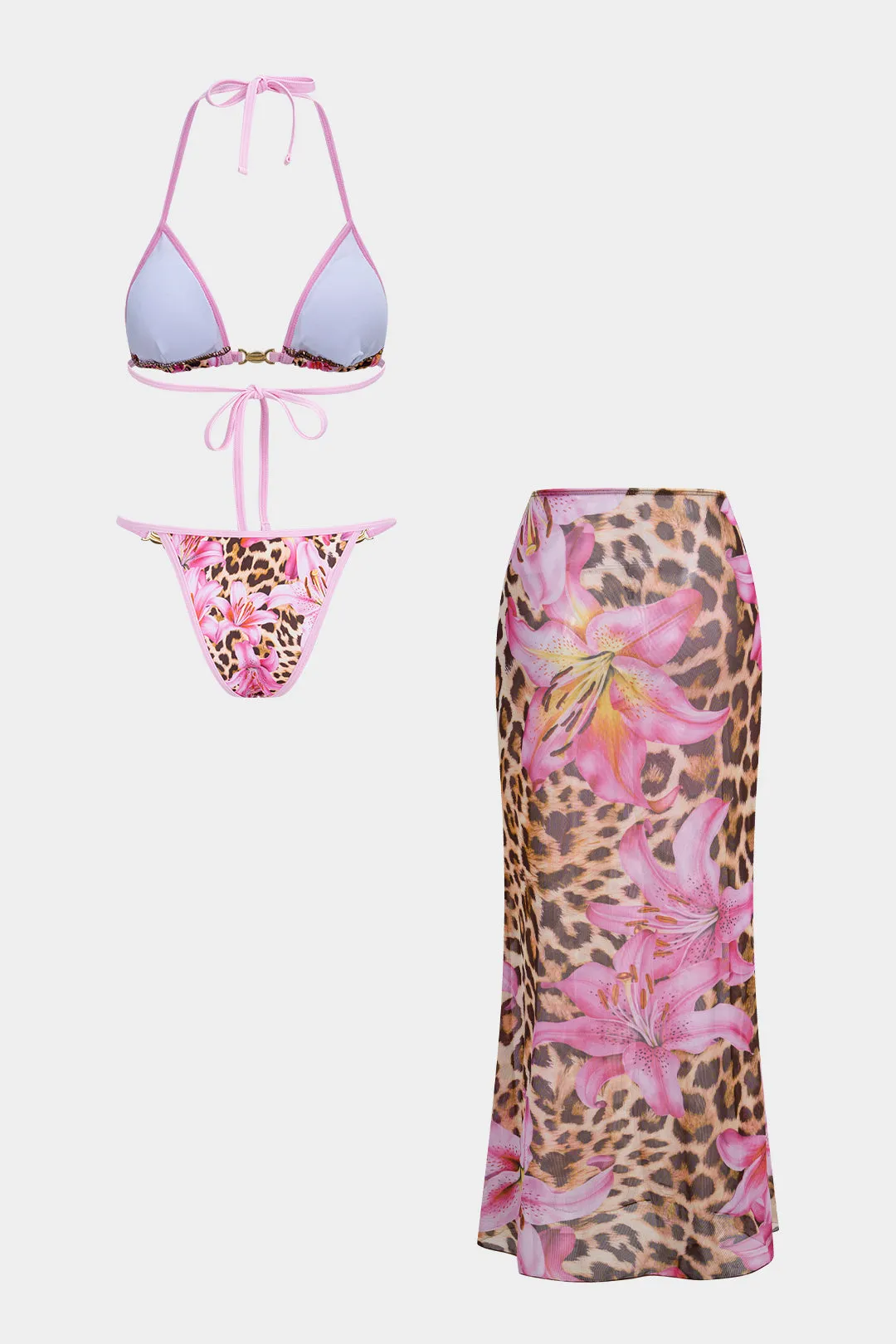 Leopard Print Halter Tie-Up Bikini Set sold by Micas product image thumbnail 2