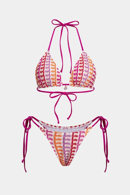 Bohemian Print Halter Tie-Up Bikini Set sold by Micas