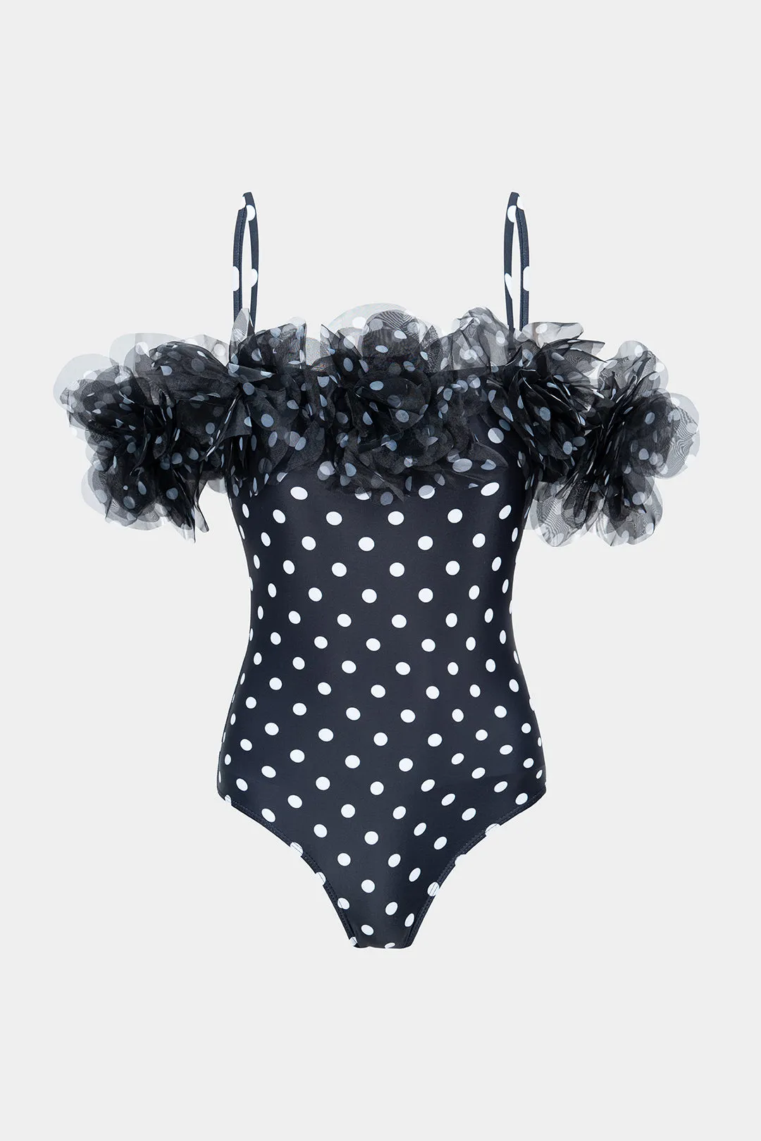 Polka Dots Print Sleeveless Swimsuit sold by Micas