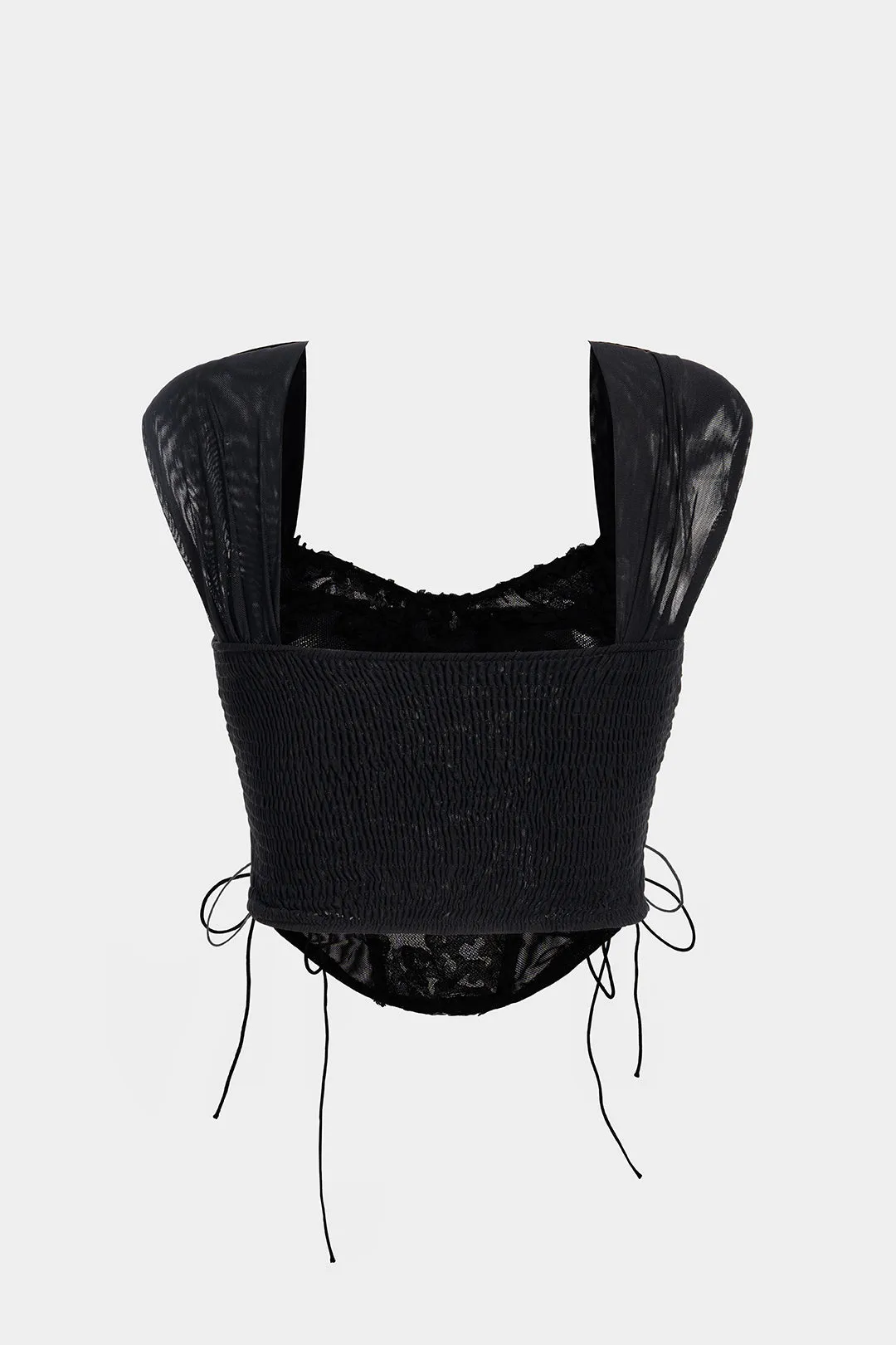 Mesh Tie-Up Smocked Tank Top sold by Micas product image thumbnail 2