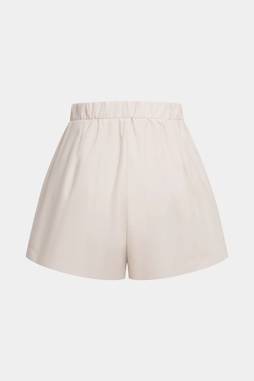 Solid Pleated Buckle High Waist Shorts sold by Micas product image thumbnail 2