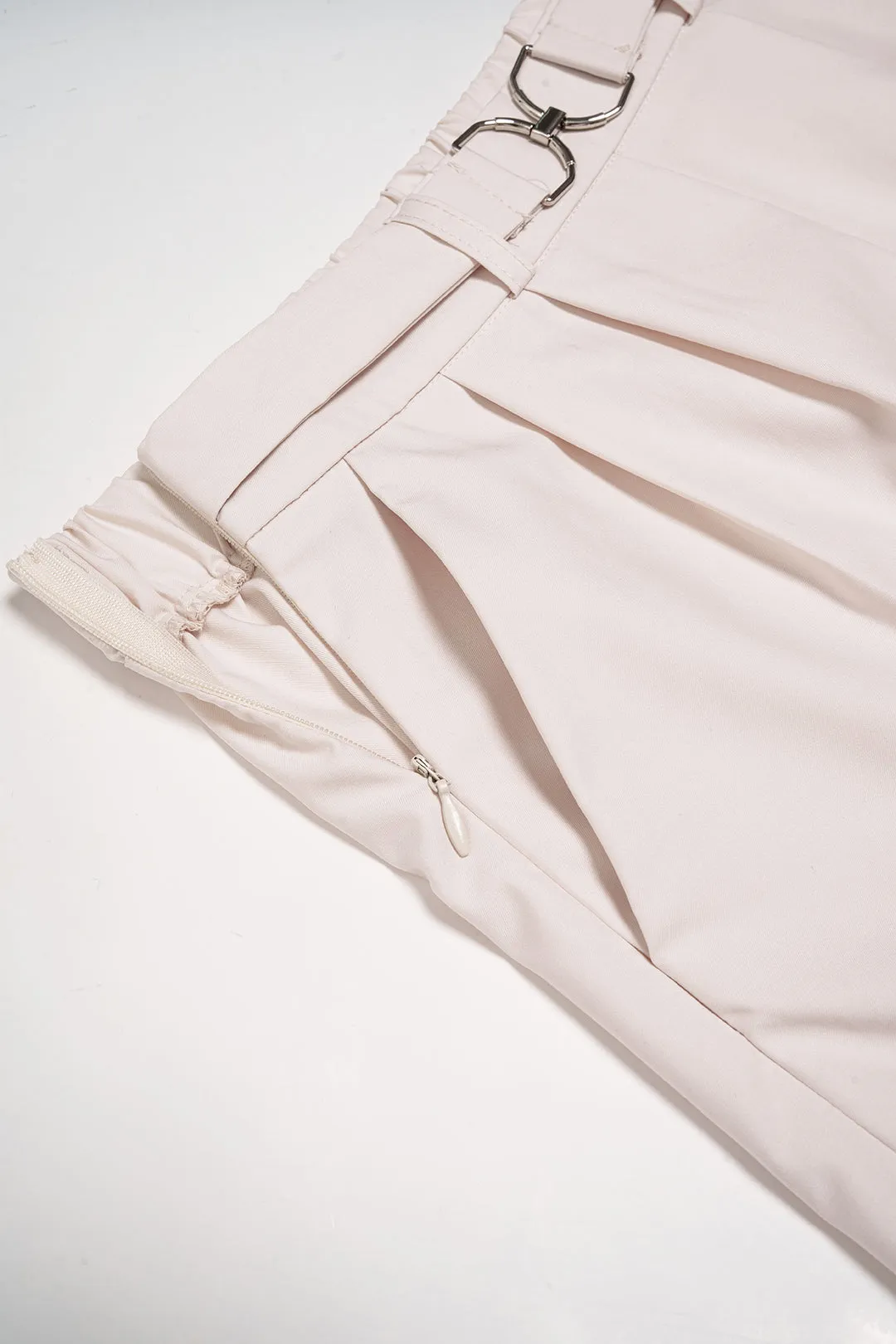 Solid Pleated Buckle High Waist Shorts sold by Micas product image thumbnail 4