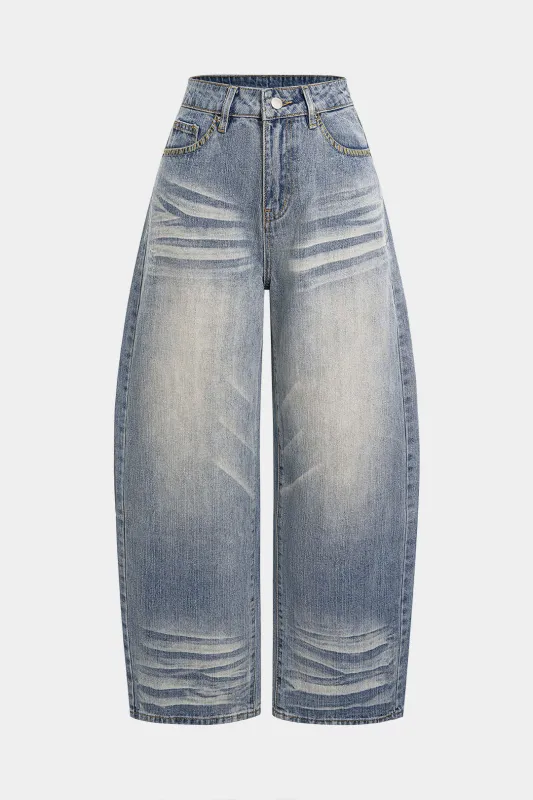 Denim High Waist Wide Leg Jeans sold by Micas