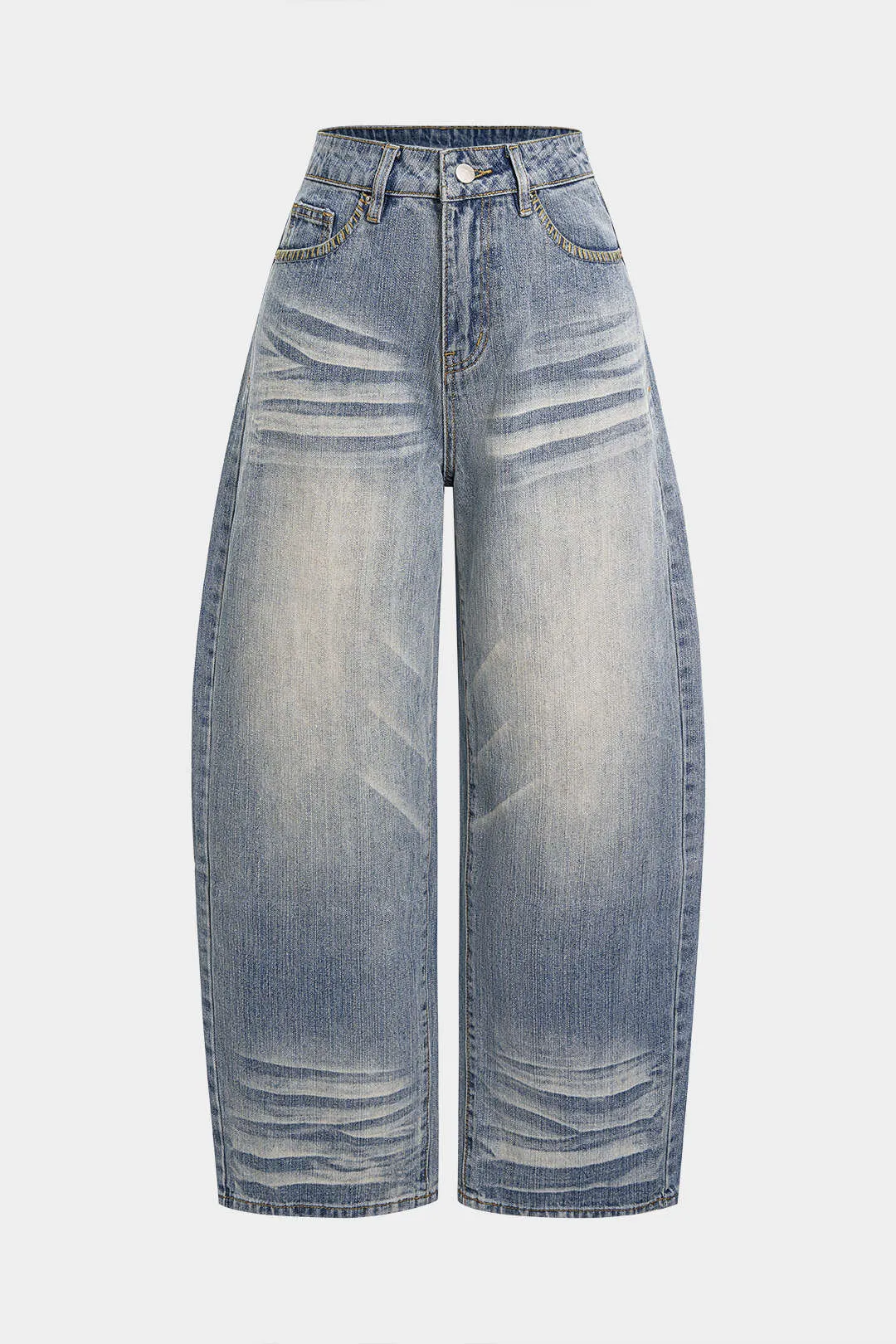 Denim High Waist Wide Leg Jeans sold by Micas