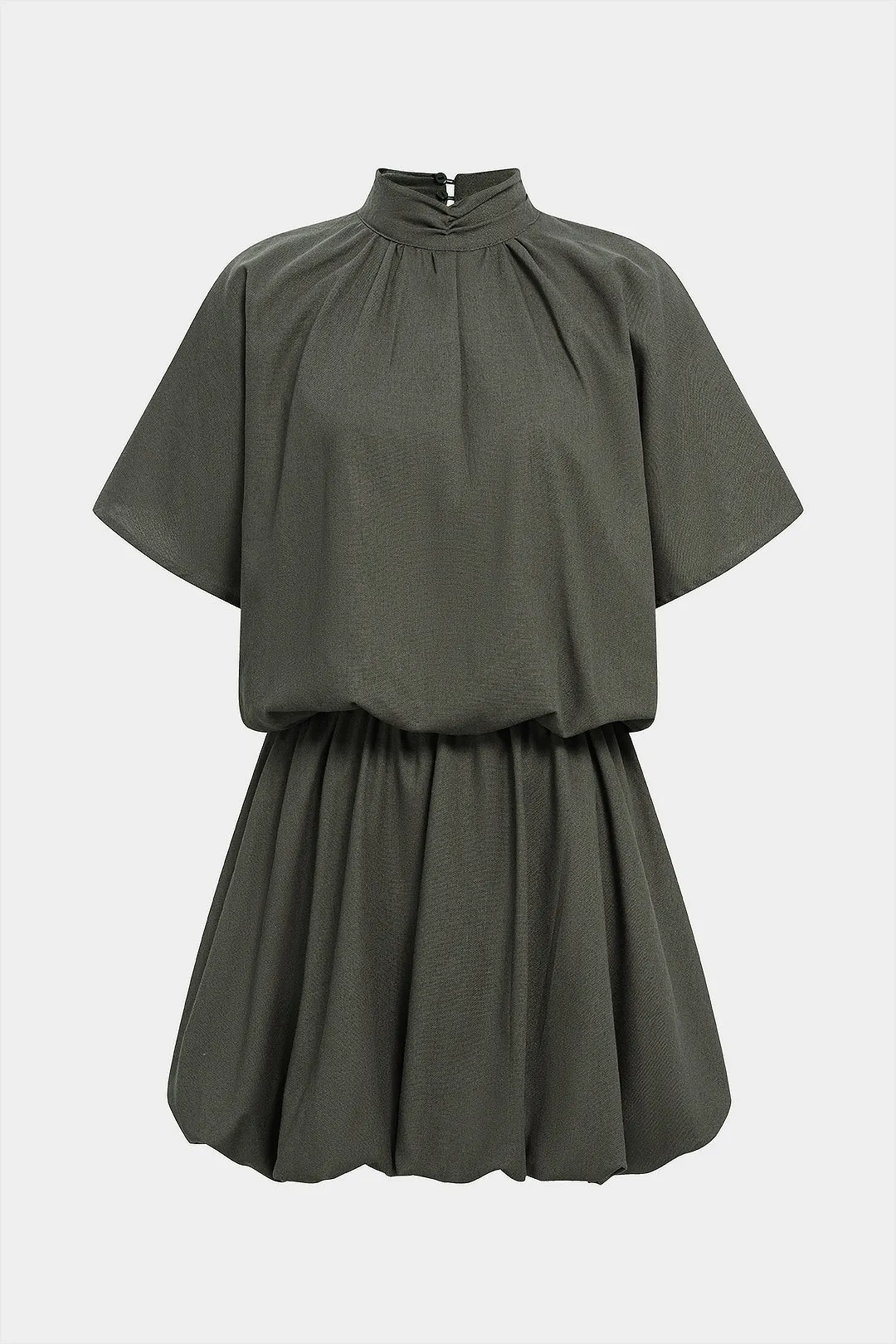 Mock Neck Ruched Short Sleeve Mini Dress sold by Micas